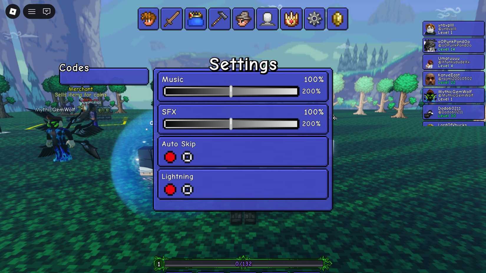 Terraria TD Remastered Codes