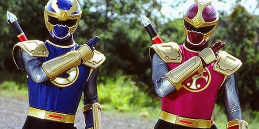 The Blue and Pink Thunder Rangers in Ninja Storm
