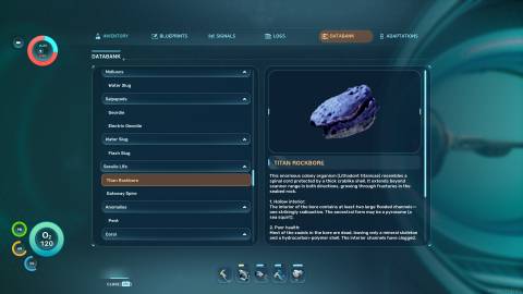 Titan Rockbore Databank in Subnautica 2