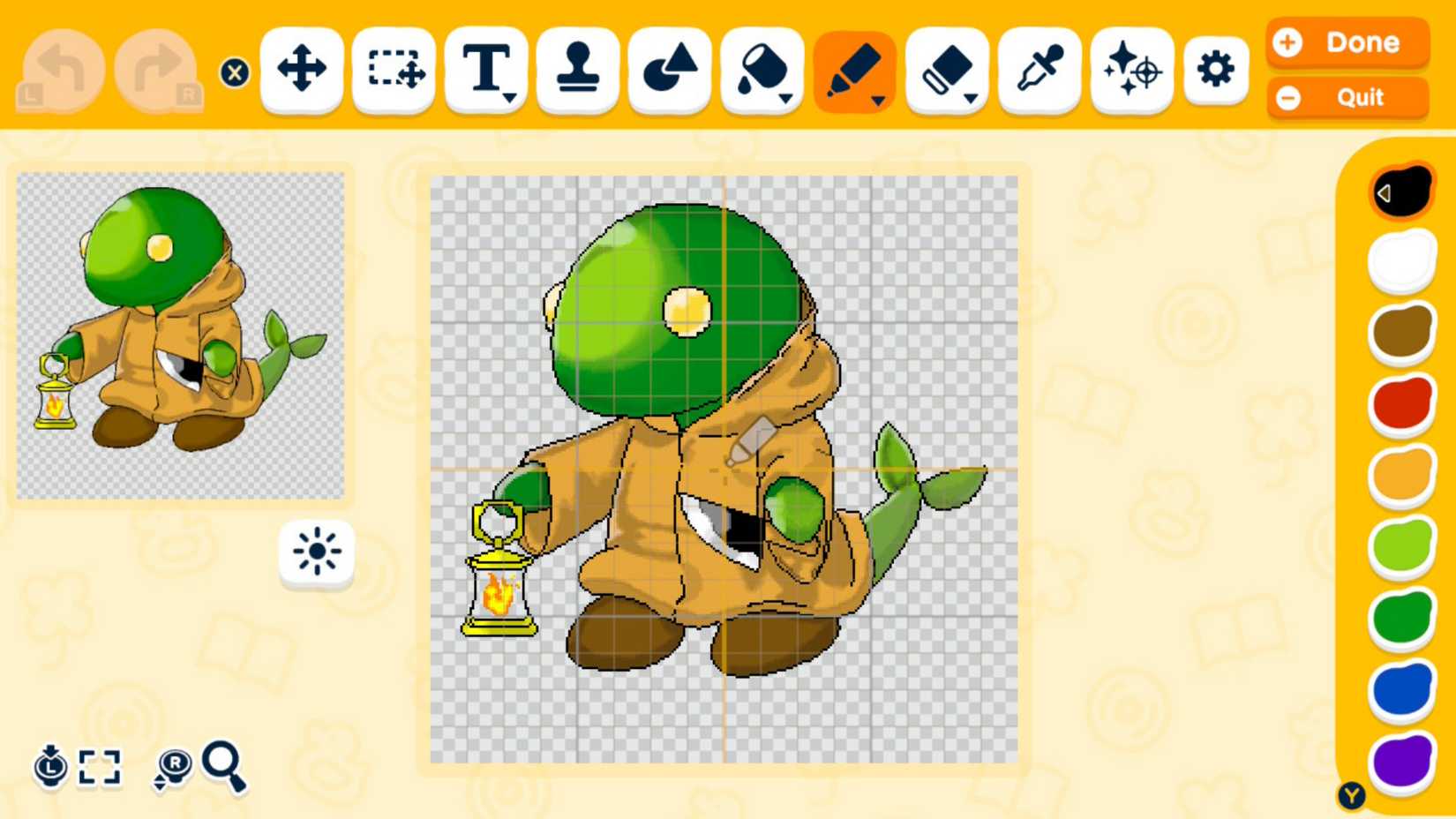 Drawing a Tonberry from FInal Fantasy at Palette House in Tomodachi Life: Living the Dream