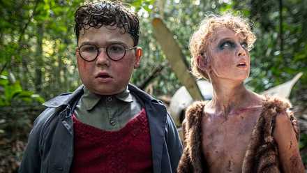 A combined image of Piggy and Jack in Netflix's Lord of the Flies