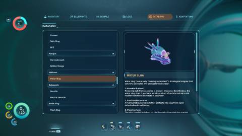 Water Slug Databank in Subnautica 2