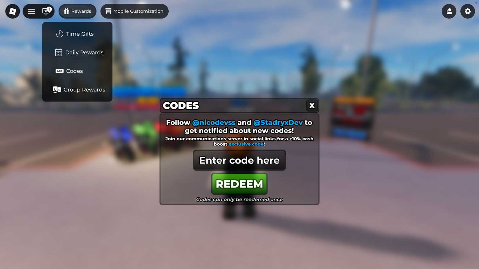 Wheelie District - tab codes