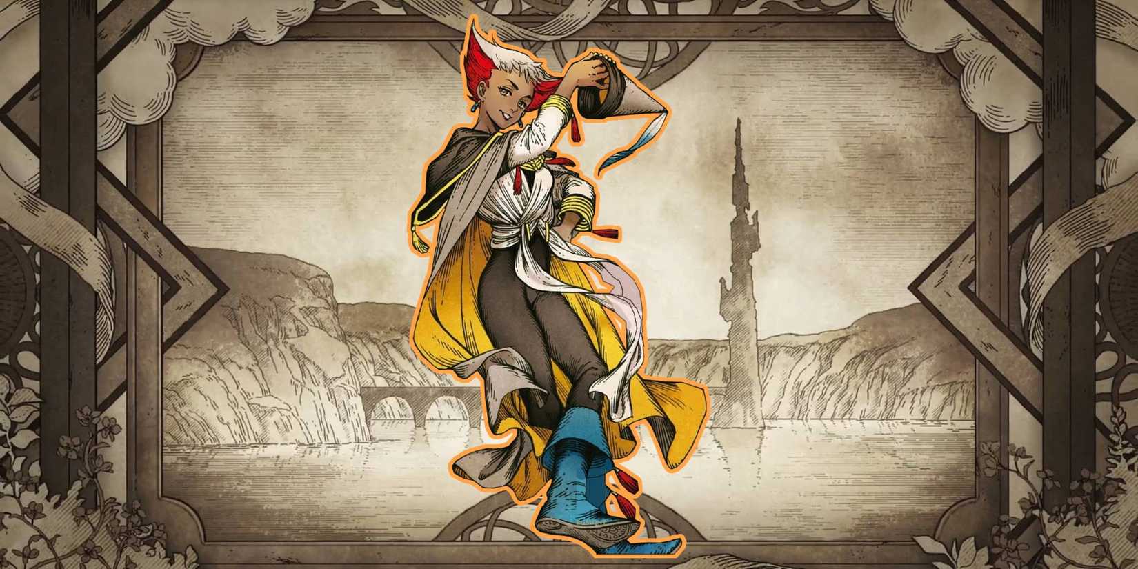 Witch Hat Atelier Alaira from Manga Colorized on Background from Episode 9