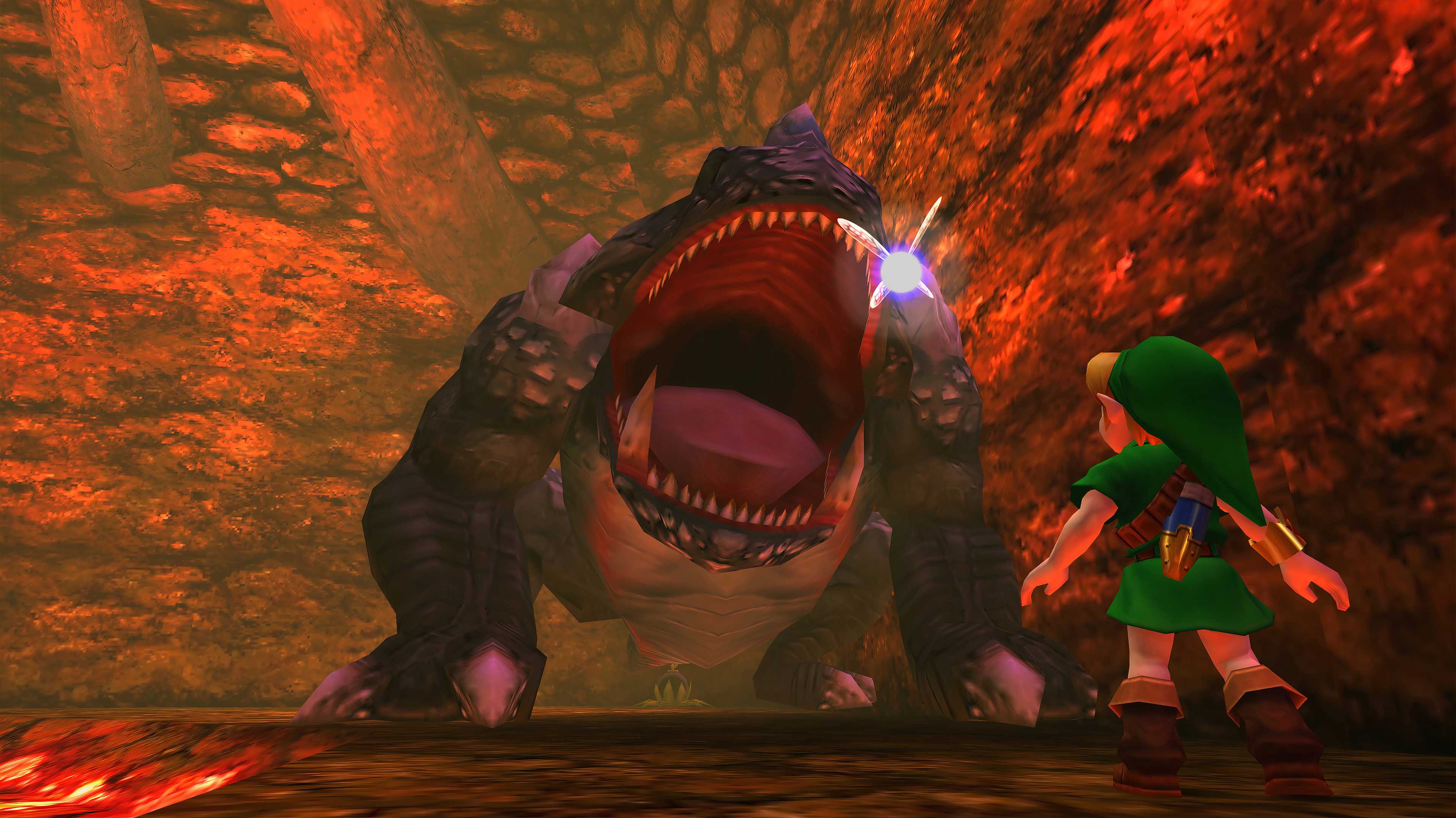 Zelda Ocarina of Time Link Dodongo Boss Fight