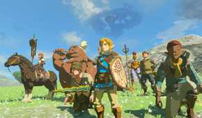 Zelda Tears of the Kingdom Group Shot Link in center, plus Gordon and others