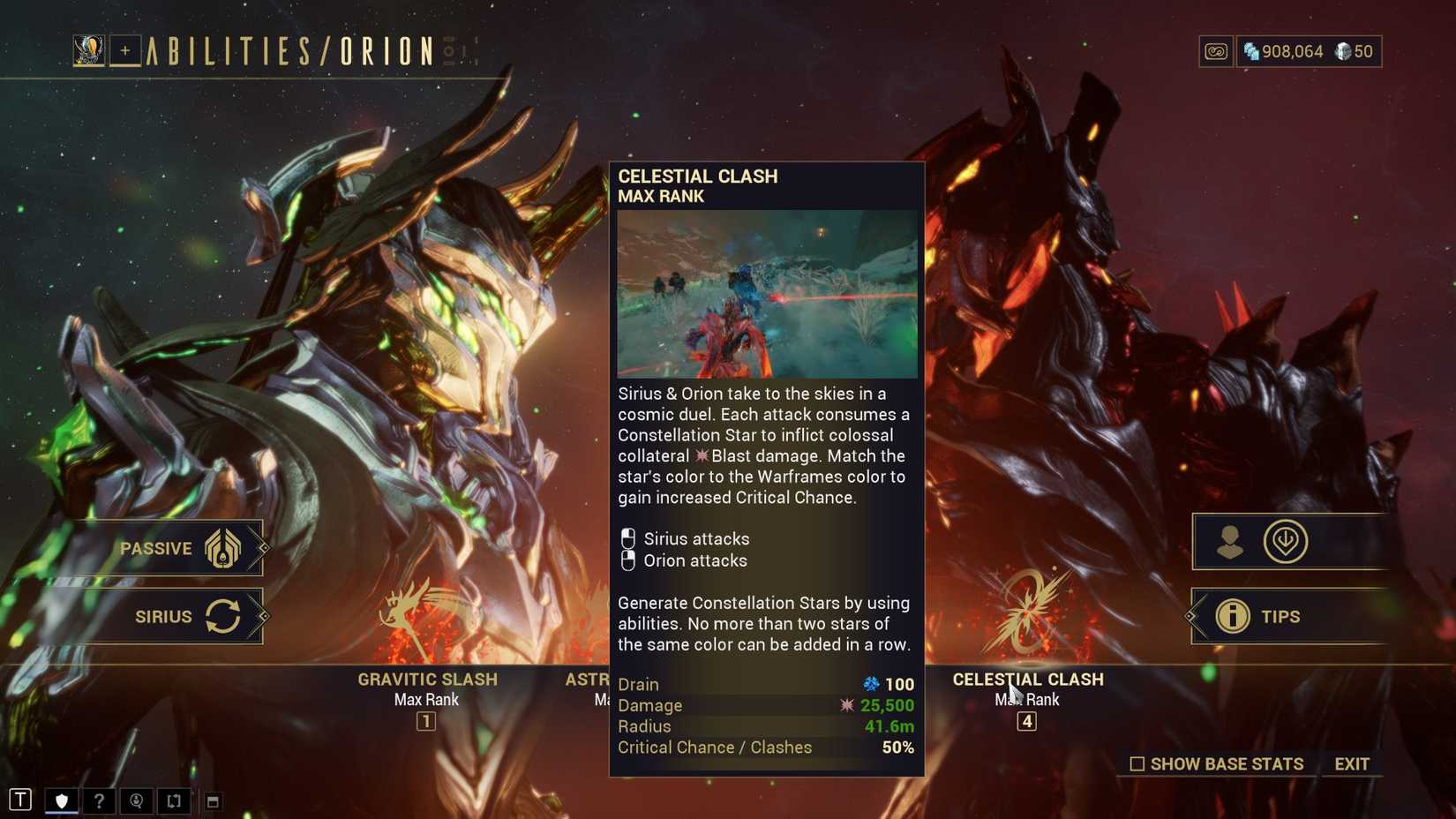 Warframe Celestial Clash Skill Description