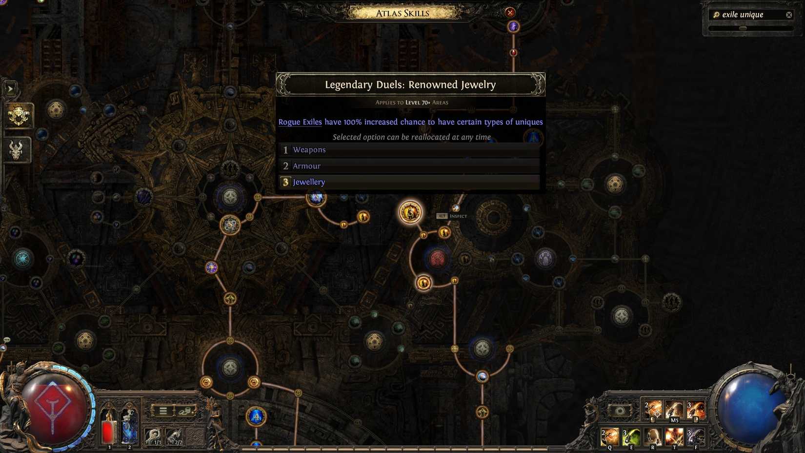 PoE 2 पौराणिक Duels एटलस निष्क्रिय