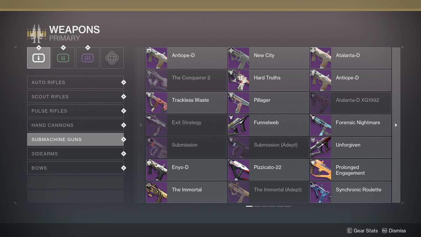 Destiny 2 SMG Collection