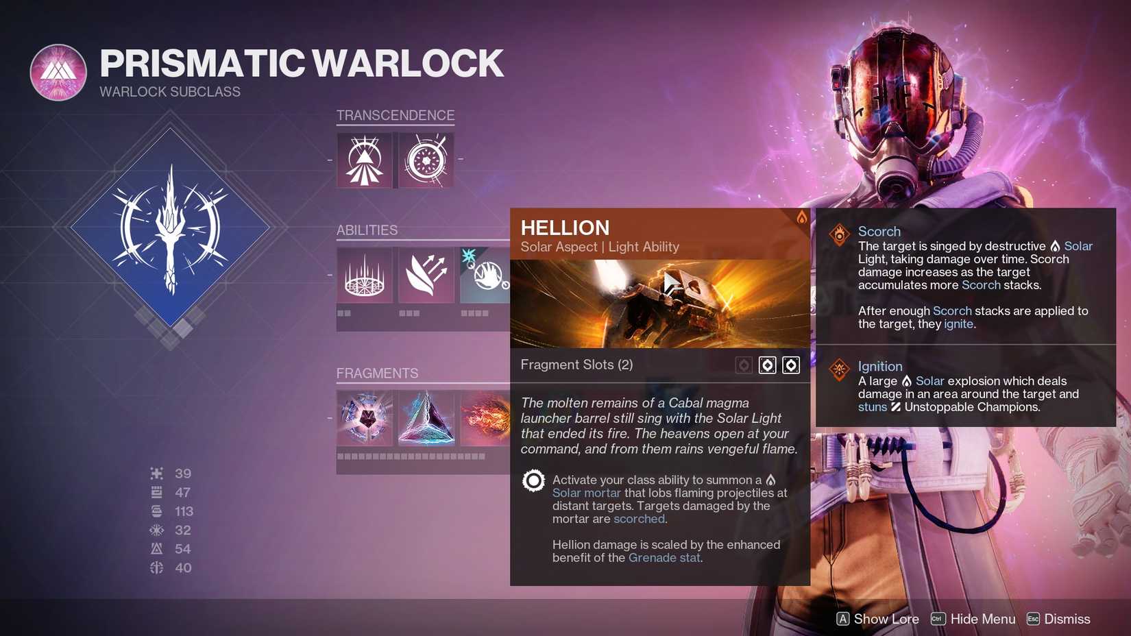 Destiny 2 Hellion Aspect Description
