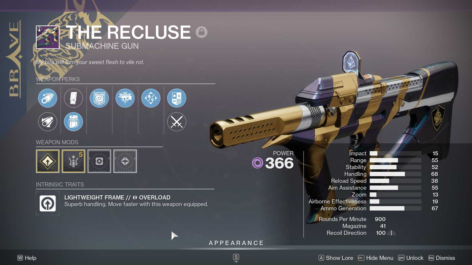 Destiny 2 Hermit Statistics