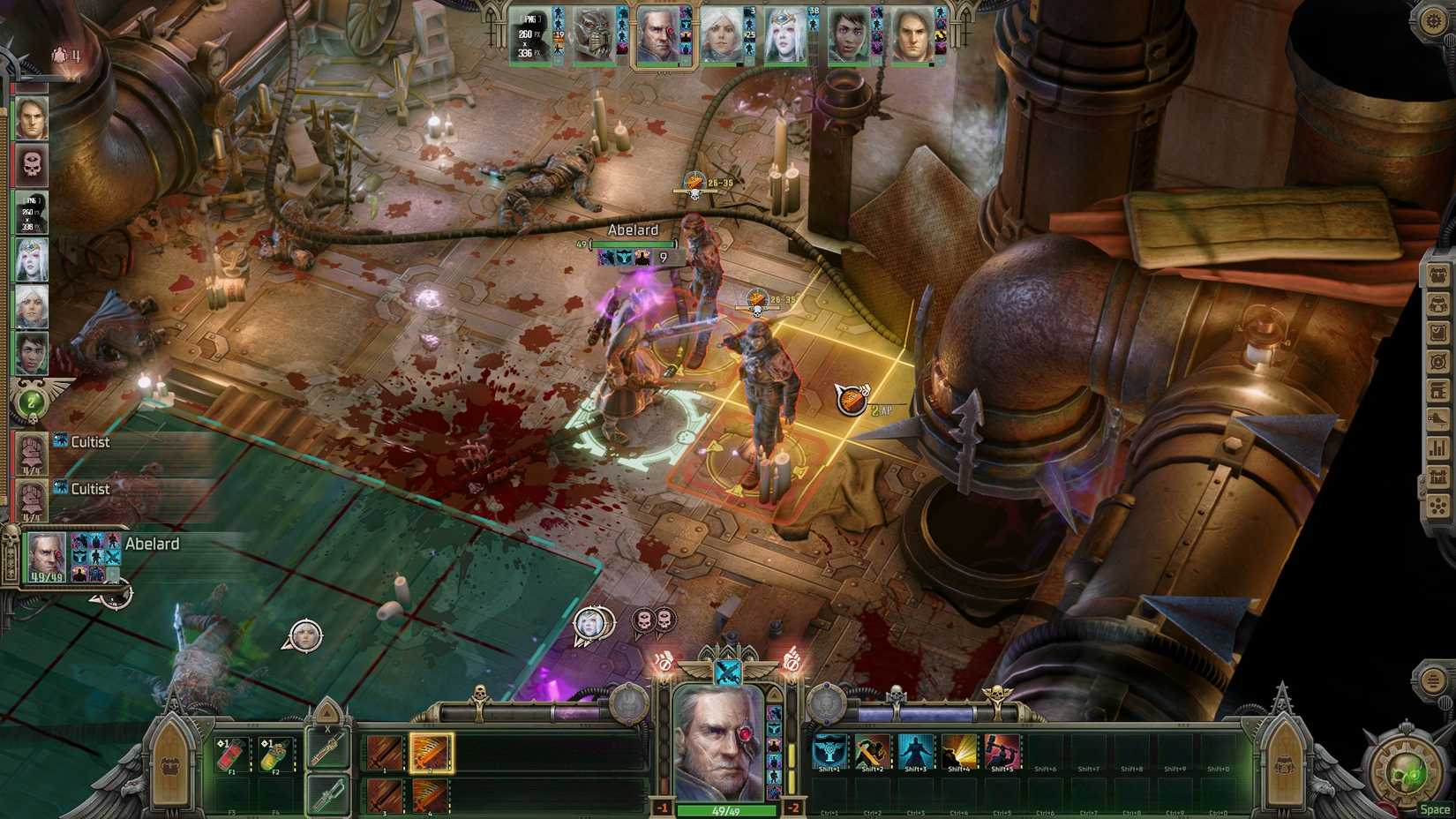 Evil merchant Abelard in battle