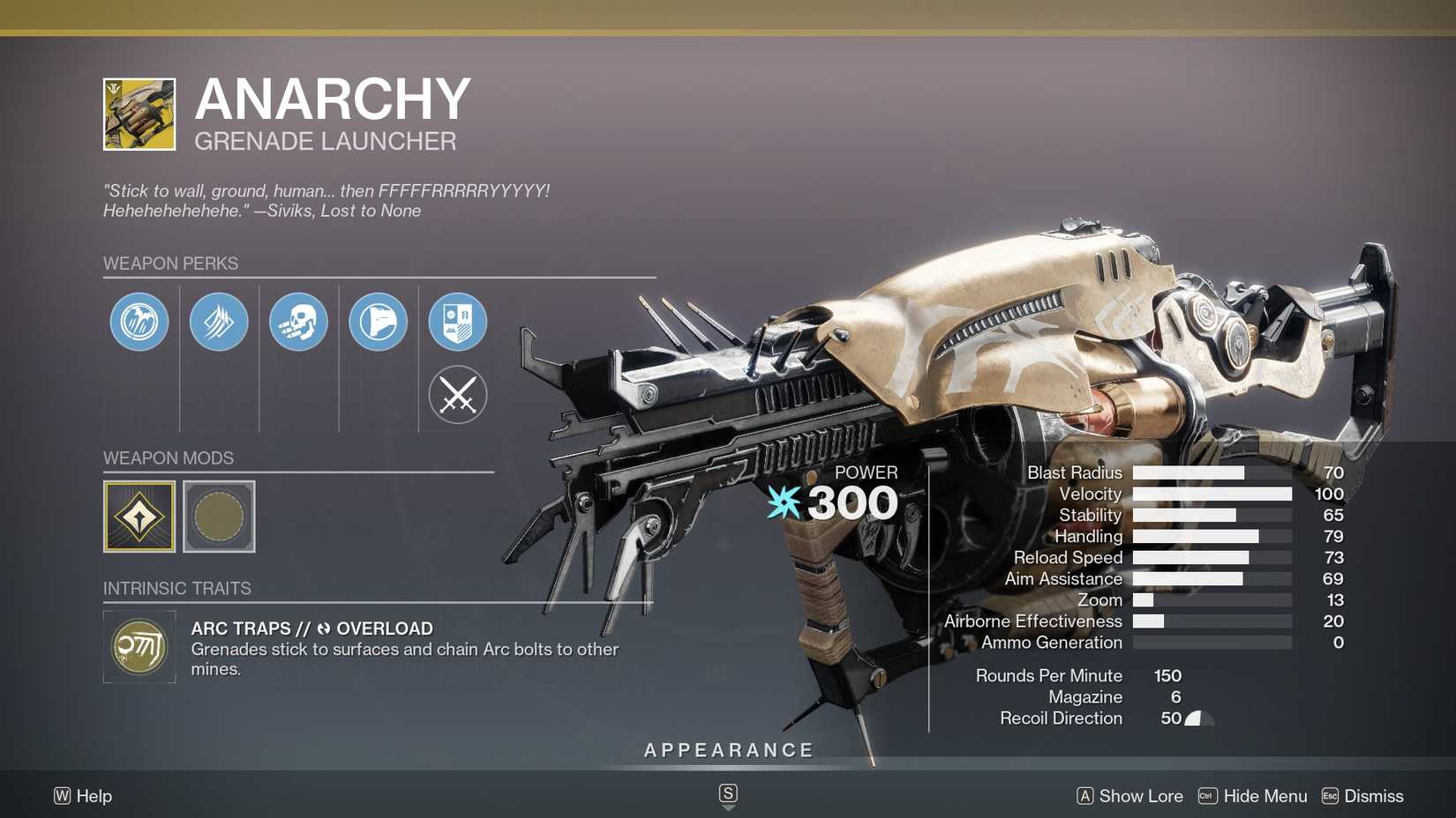 Destiny 2 Anarchy Statistics