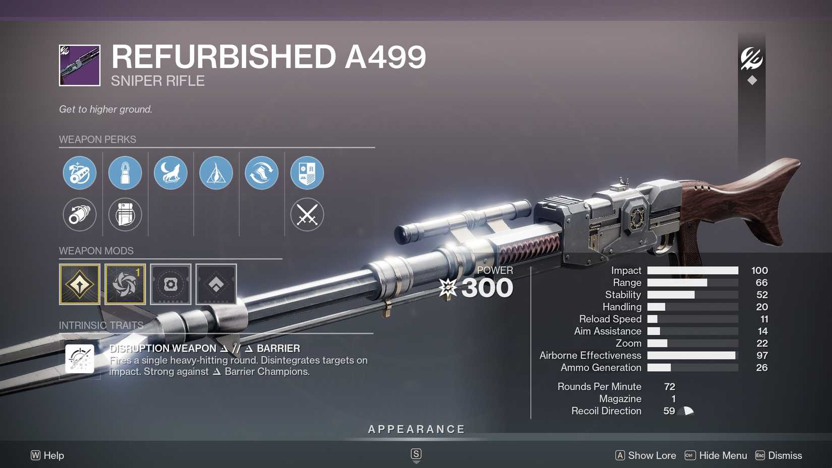 Destiny 2 Refurbished A499 Select Roll
