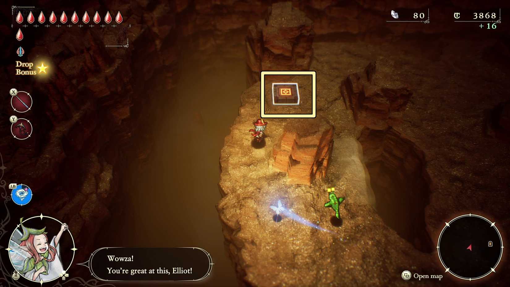 The orange floor plate in the Age of Magic Desert Caves.