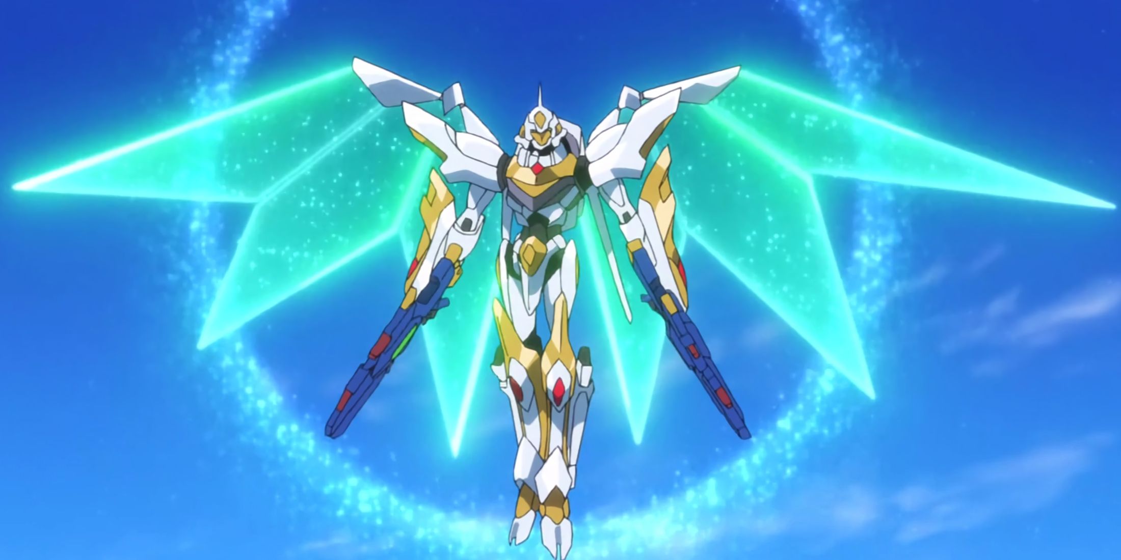 Albion activates its wings to fly during a battle.