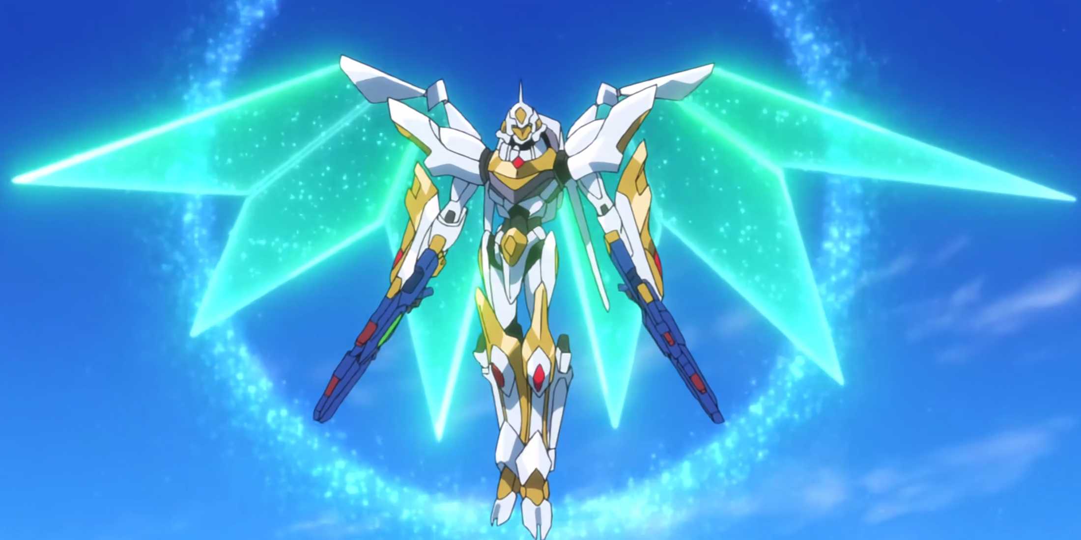 Albion activates its wings to fly during a battle.