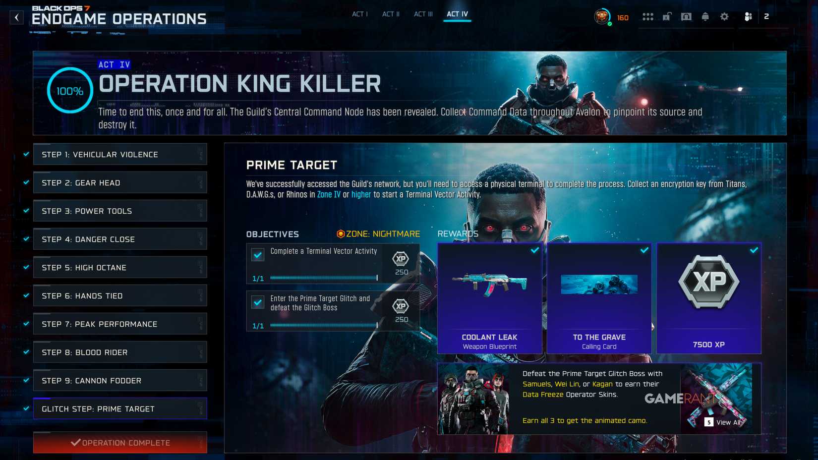 All Glitch Step Prime Target Rewards in Black Ops 7 Endgame - 8