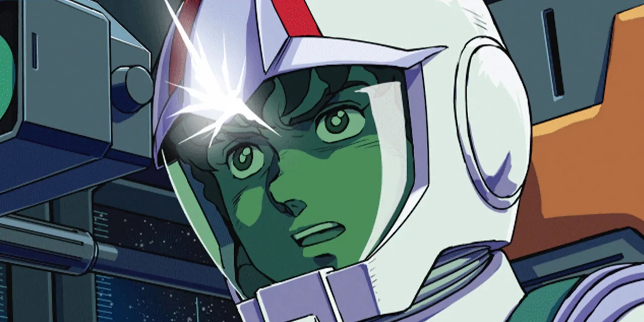 Amuro Ray piloting the Gundam model Rx-78-2.