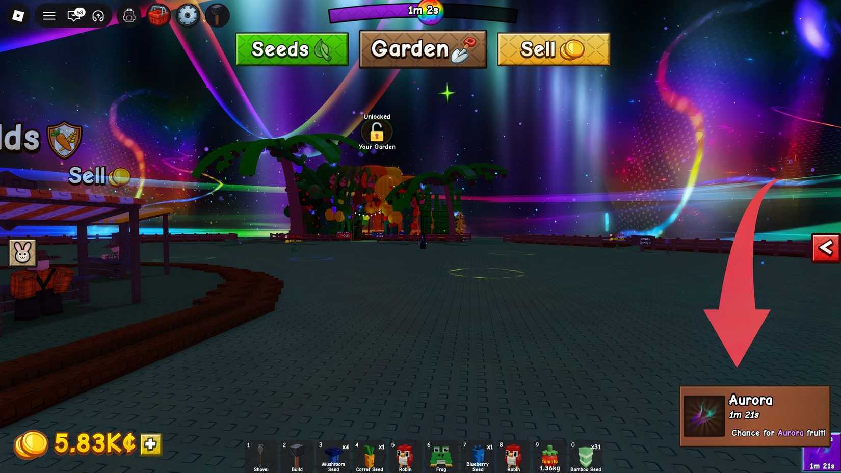 Aurora weather in Grow a Garden 2