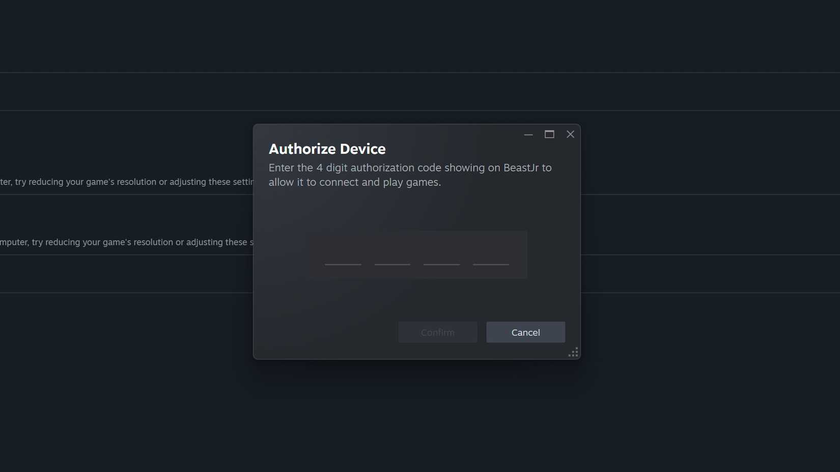 authorize remote play on steam master device