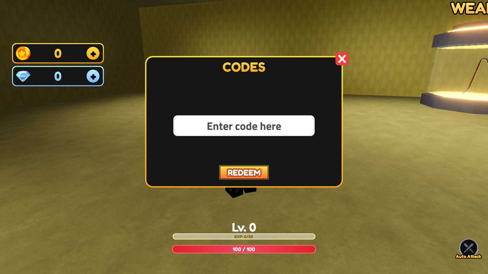 Backrooms Simulator the codes tab