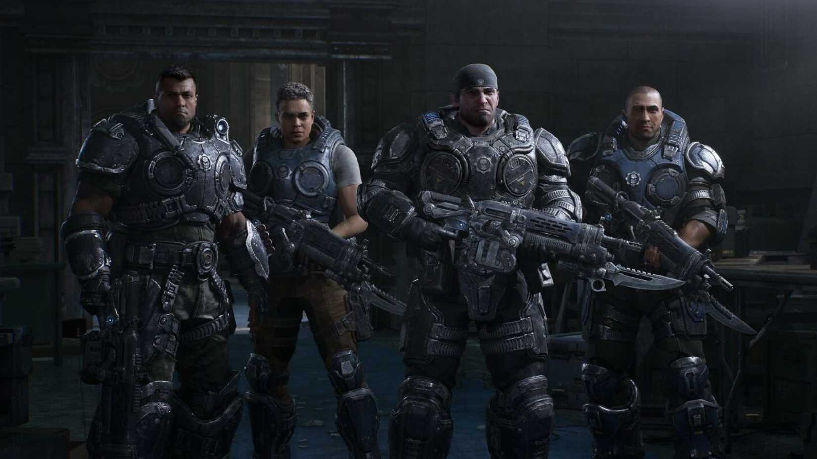 Marcus Fenix ​​with squad