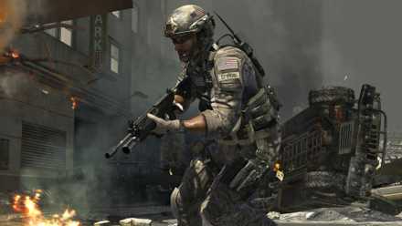 Soldier holding gun