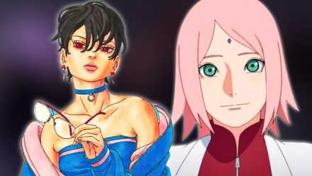 Image of Sarada Uchiha and her mother Sakura Haruno from Boruto