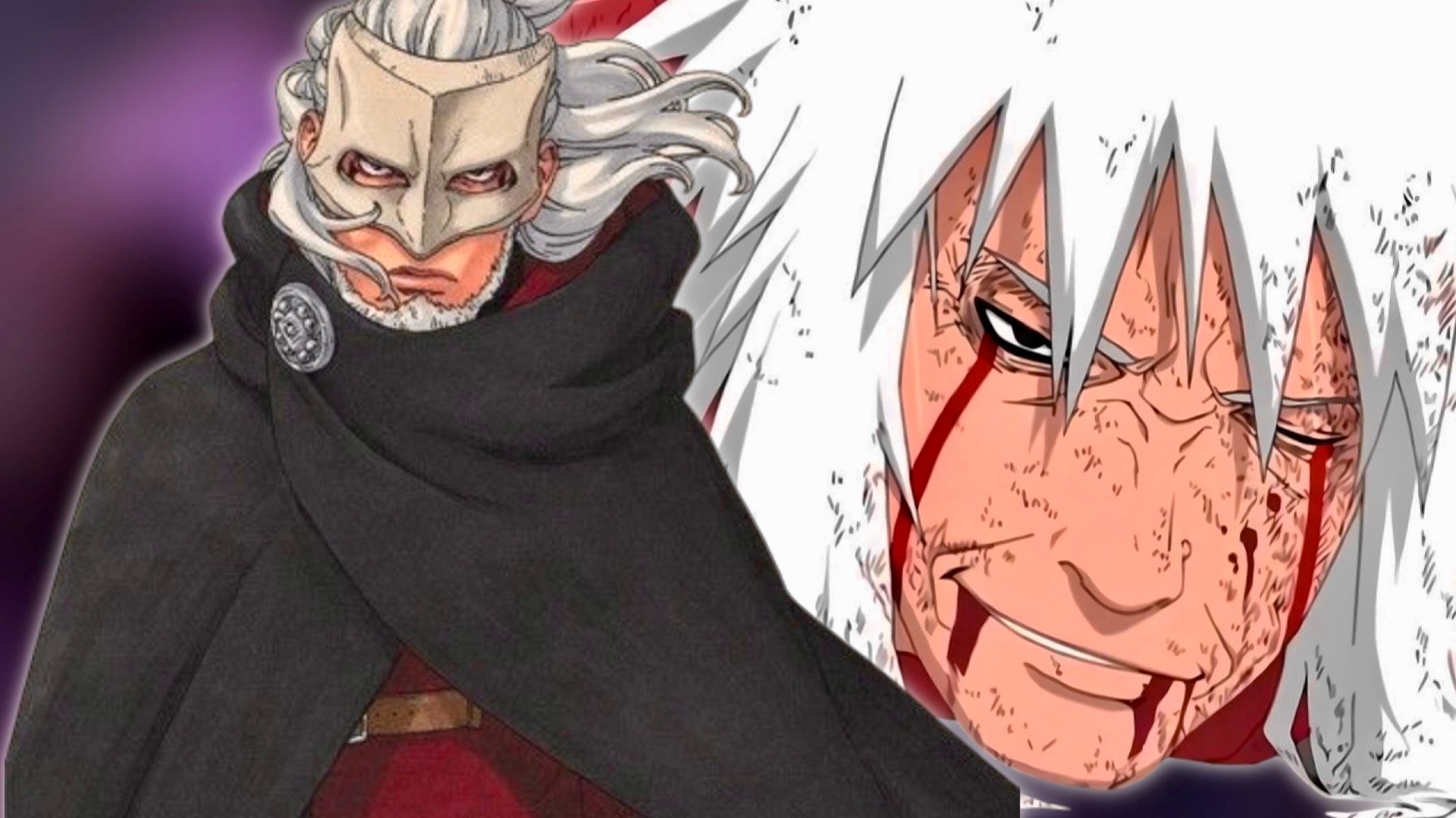 Images of Kashin Koji and Jiraiya from the Naruto franchise