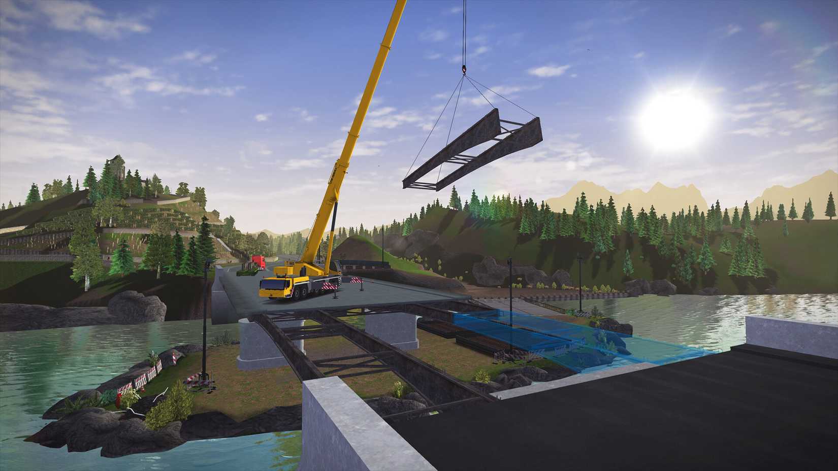 Construction Simulator 3 building bridge