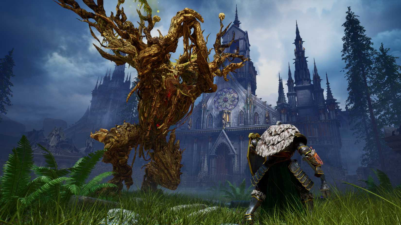 Crimson Moon character in battle with giant monsters