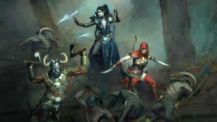 Artwork for various Diablo 4 classes.