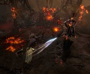 A Paladin in combat in Diablo 4.