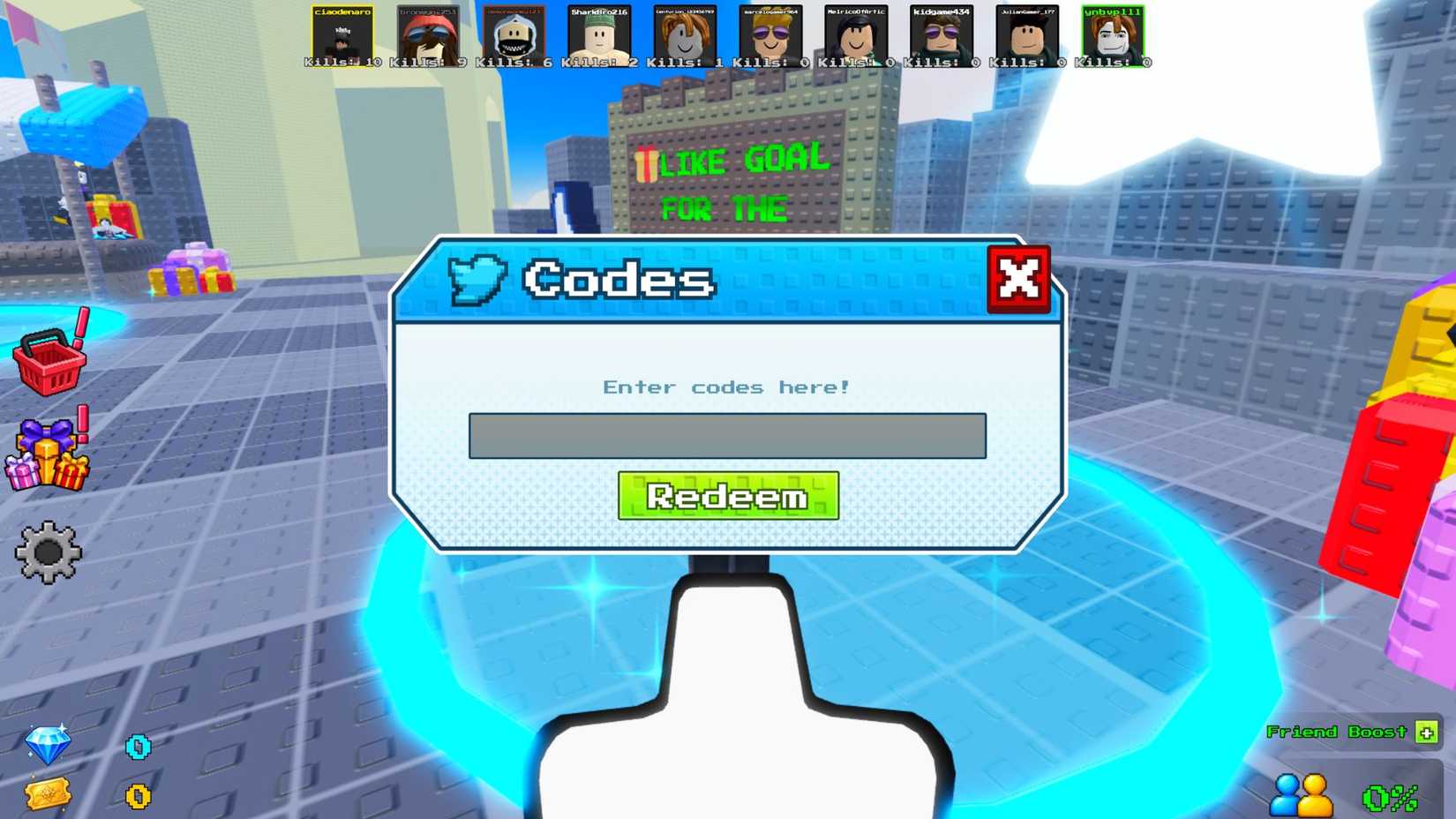 Element Arena Codes Tab