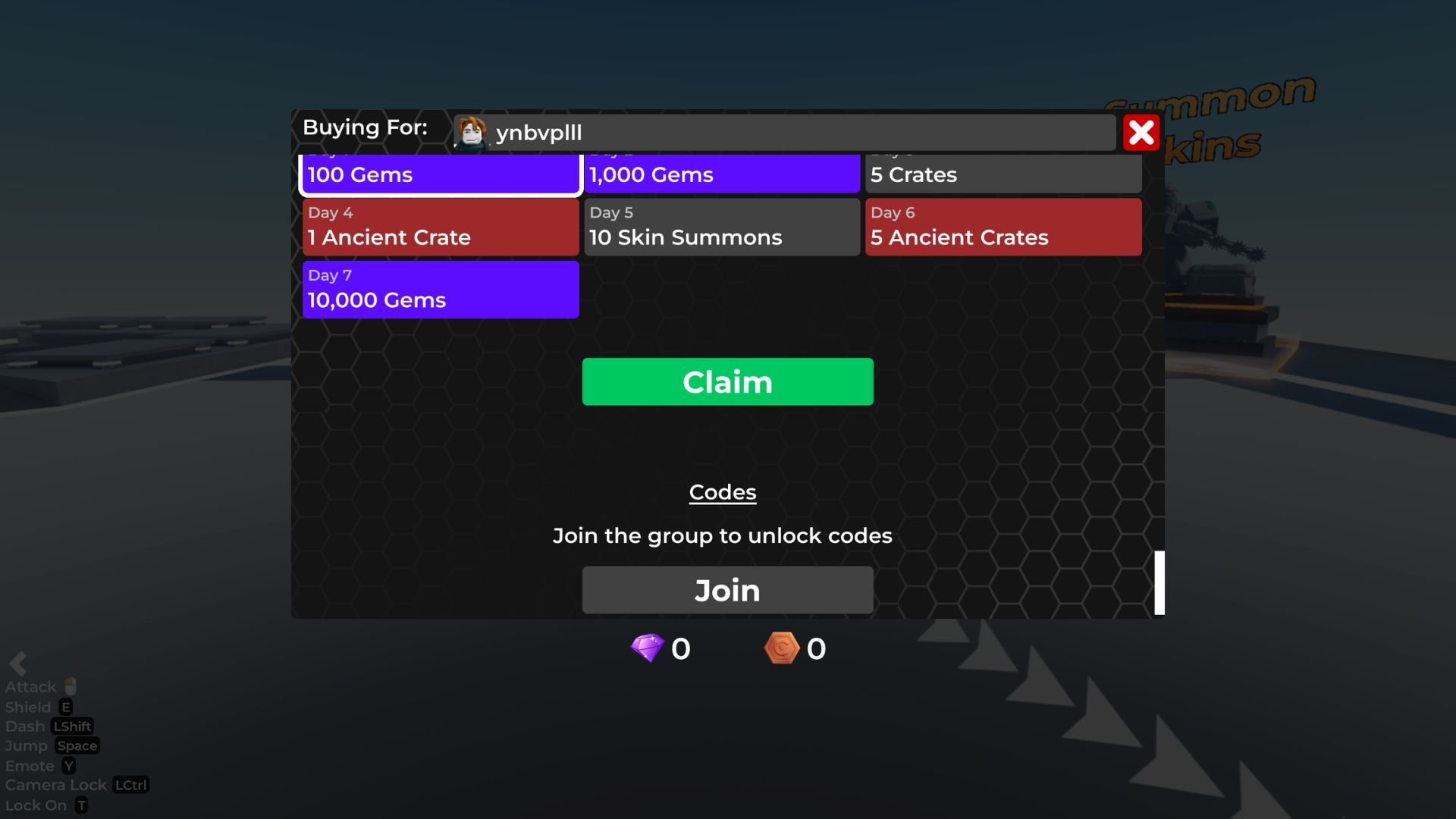 Encounters Smash Battles the codes tab