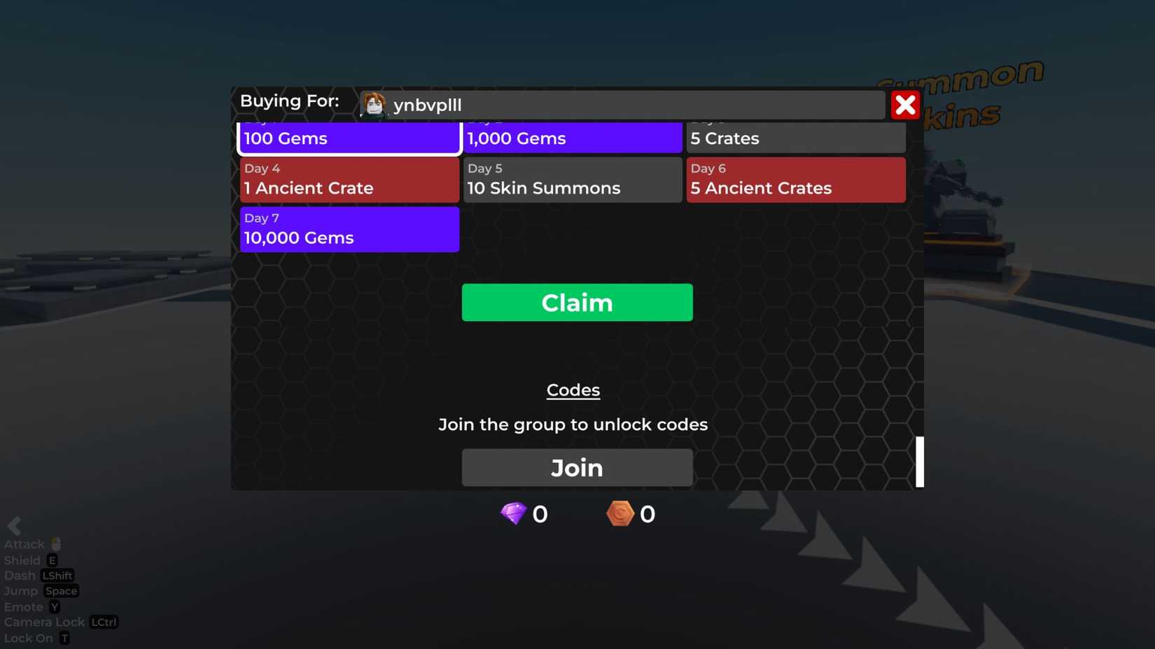 Encounters Smash Battles on the codes tab