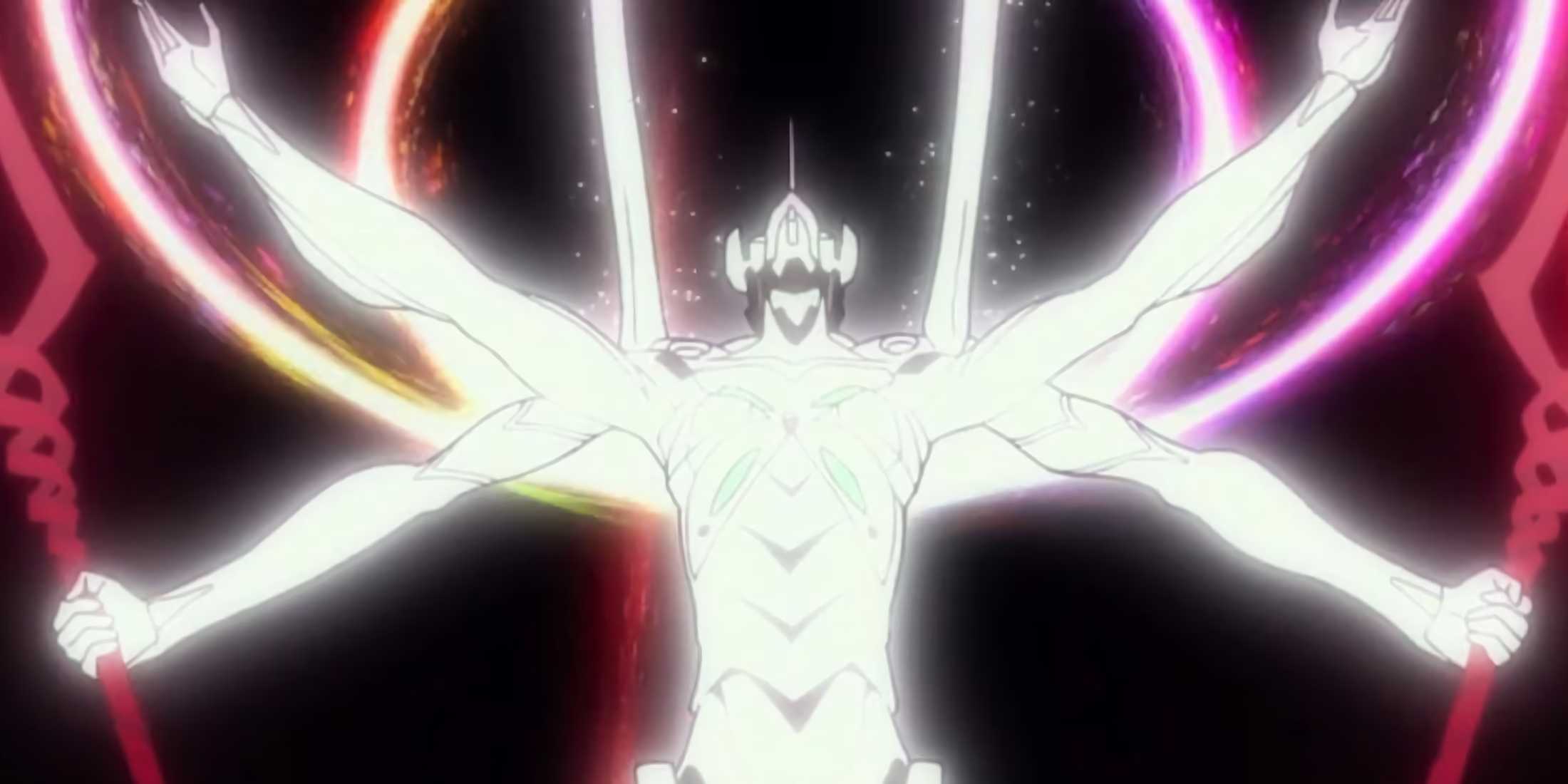 Evangelion 13 holding its weapons, the Spears of Longinus and Cassius.