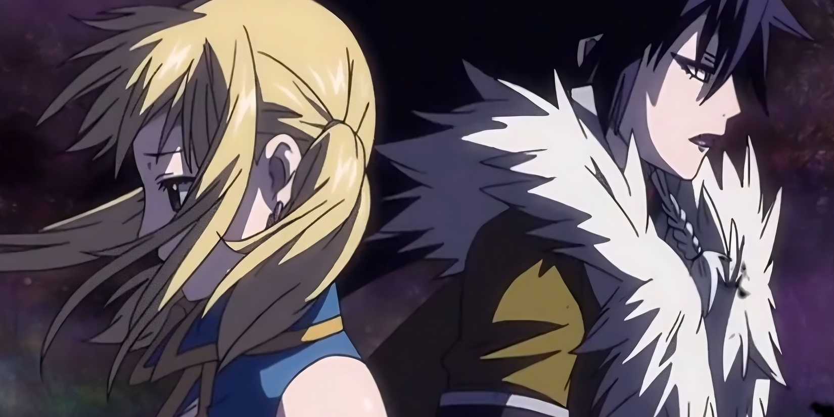 fairy tail lucy and macbeth back to back in the key to the starry sky arc