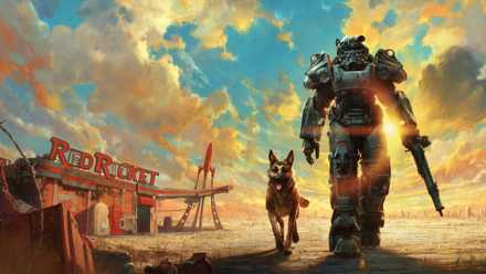 Dogmeat and the Sole Survivor in Fallout.