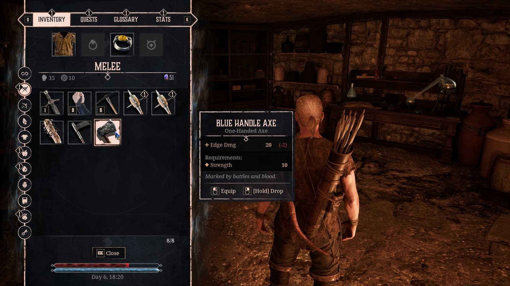 Blue Handle Axe weapon in Gothic 1 Remake