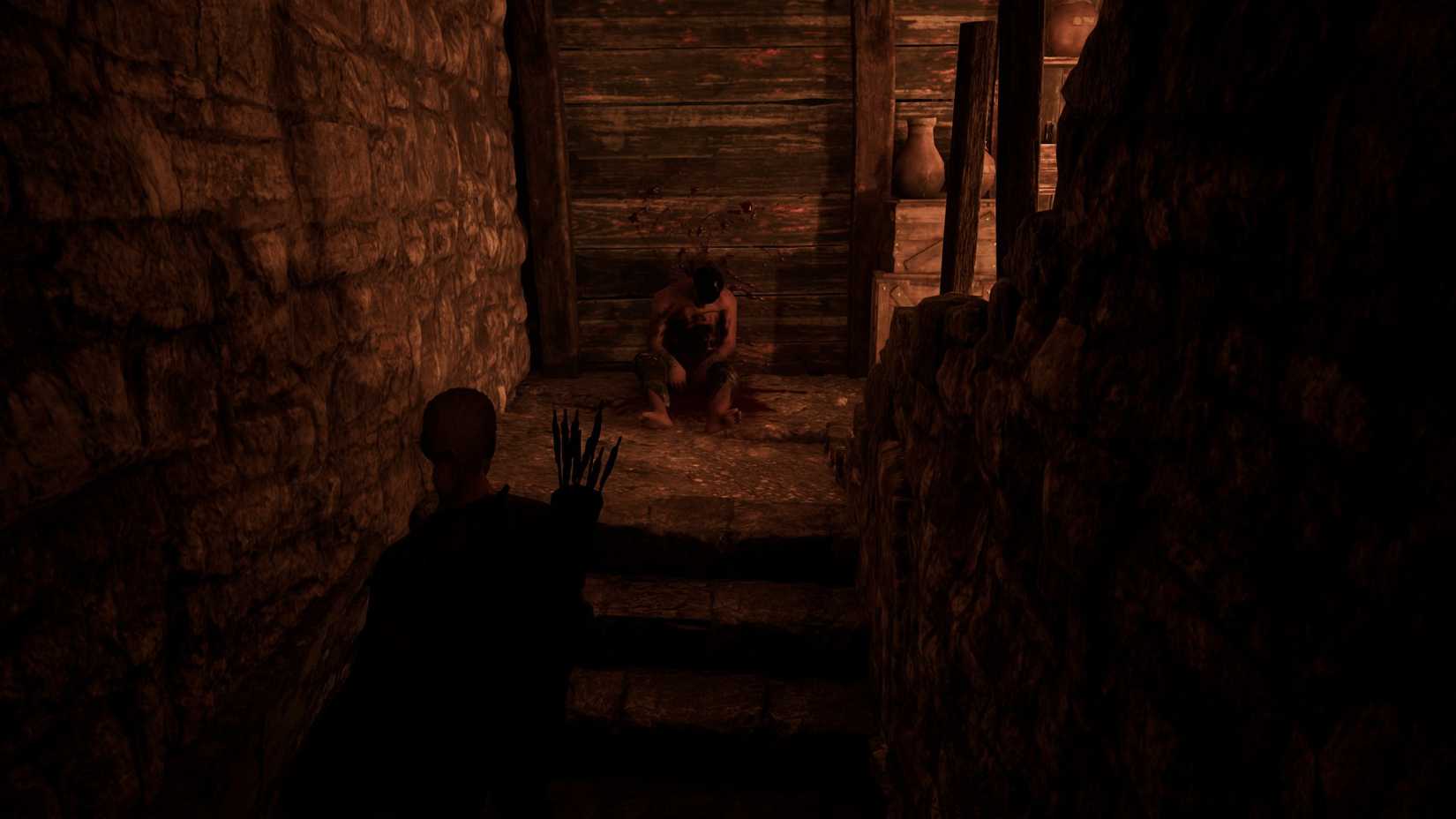 Bran's corpse at the top of the basement stairs in Gothic 1 Remake