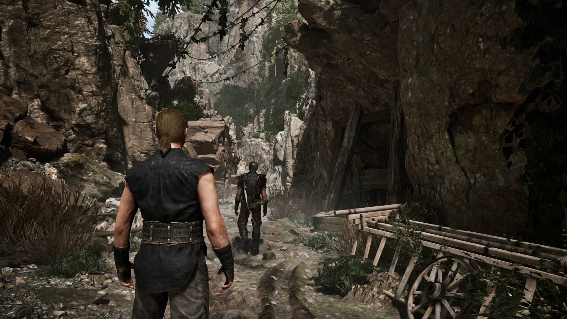 Nameless hero walking towards the Old Camp in Gothic 1 Remake