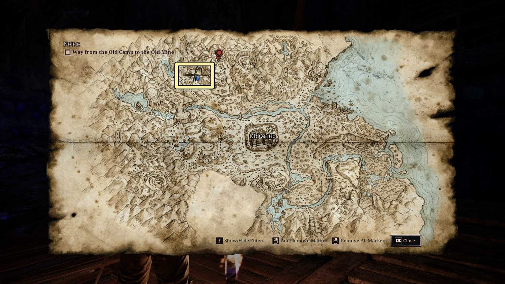 Old mine location on the colony map in Gothic 1 Remake
