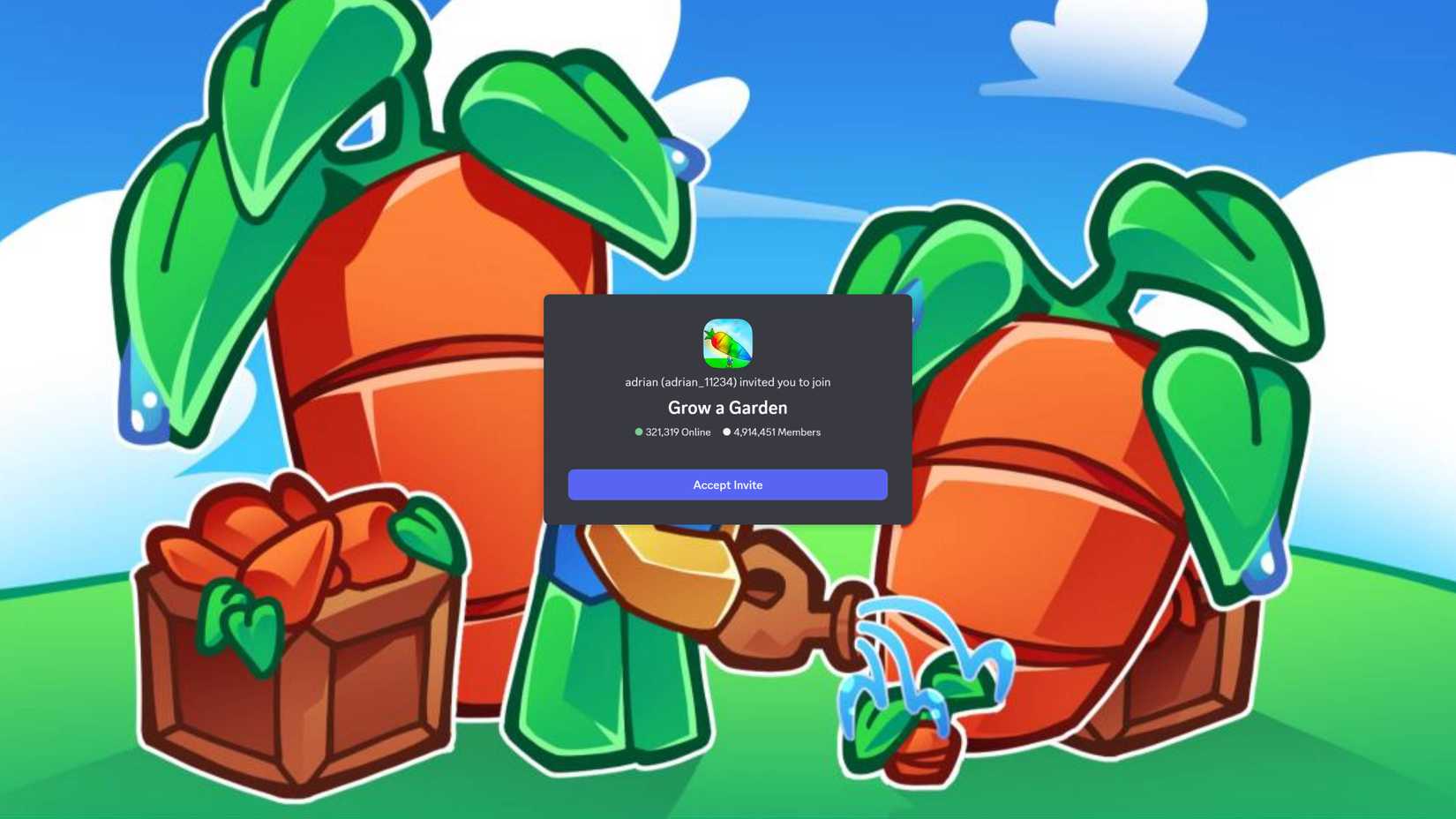 The official Grow a Garden Discord server