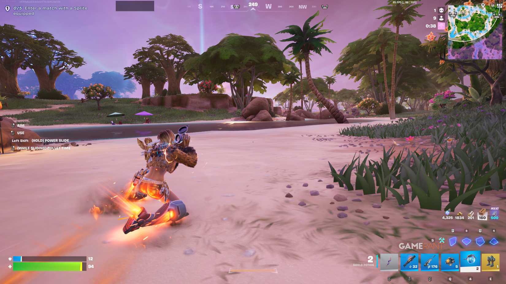 Heal on the go with the seven sliders - Fortnite