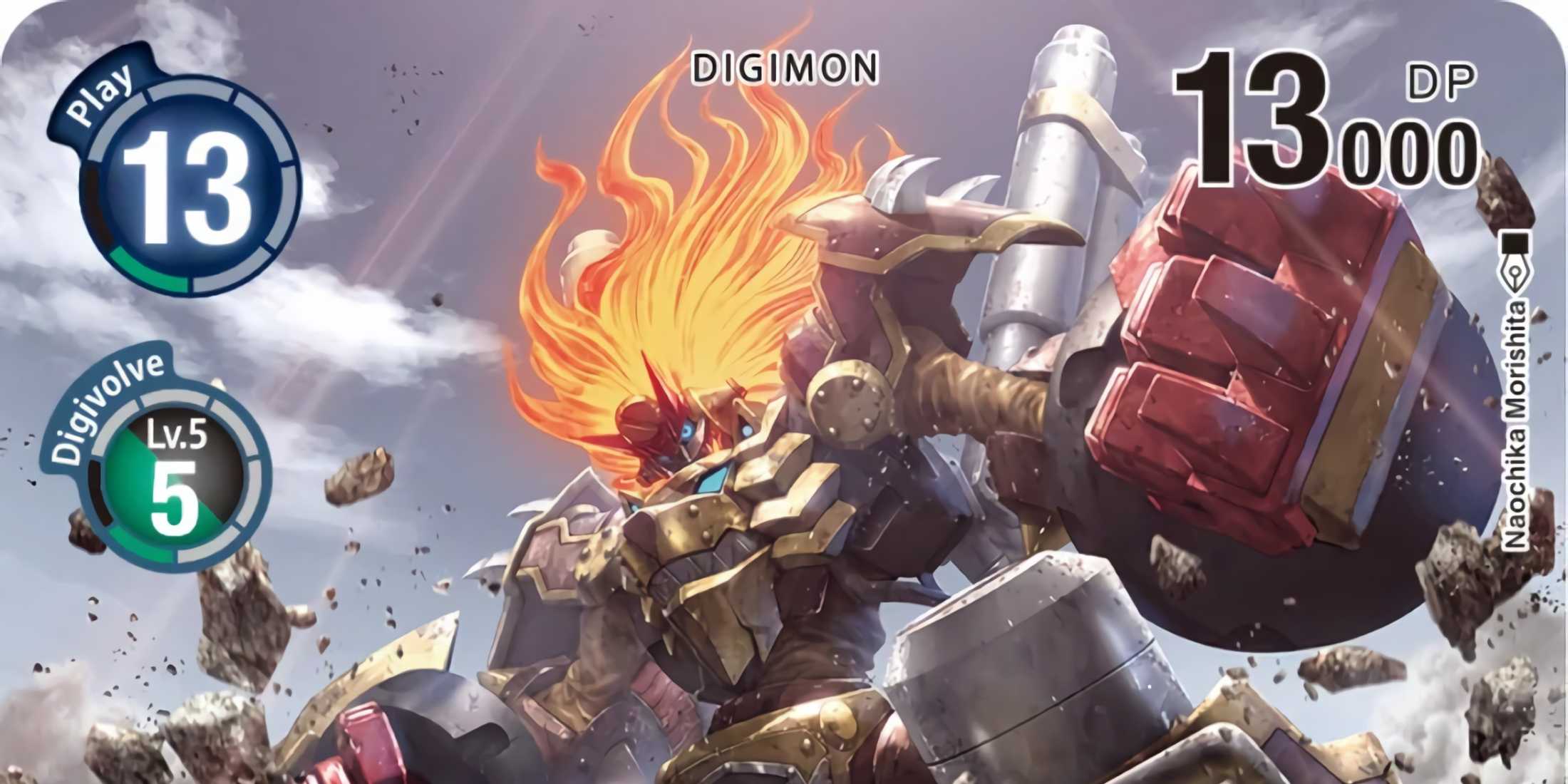 HeavyLeomon as seen in the official TCG artwork.