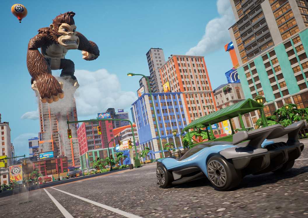 Hot Wheels Infinite Rush world with gorilla