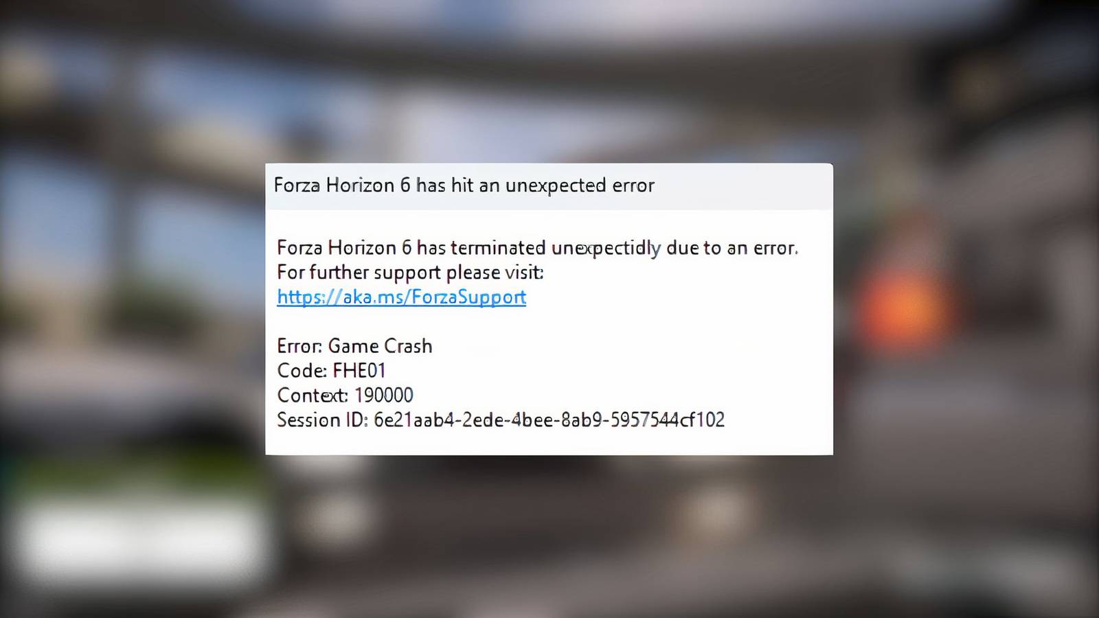 How to Fix Game Crash Code FHE01 Error in FH6