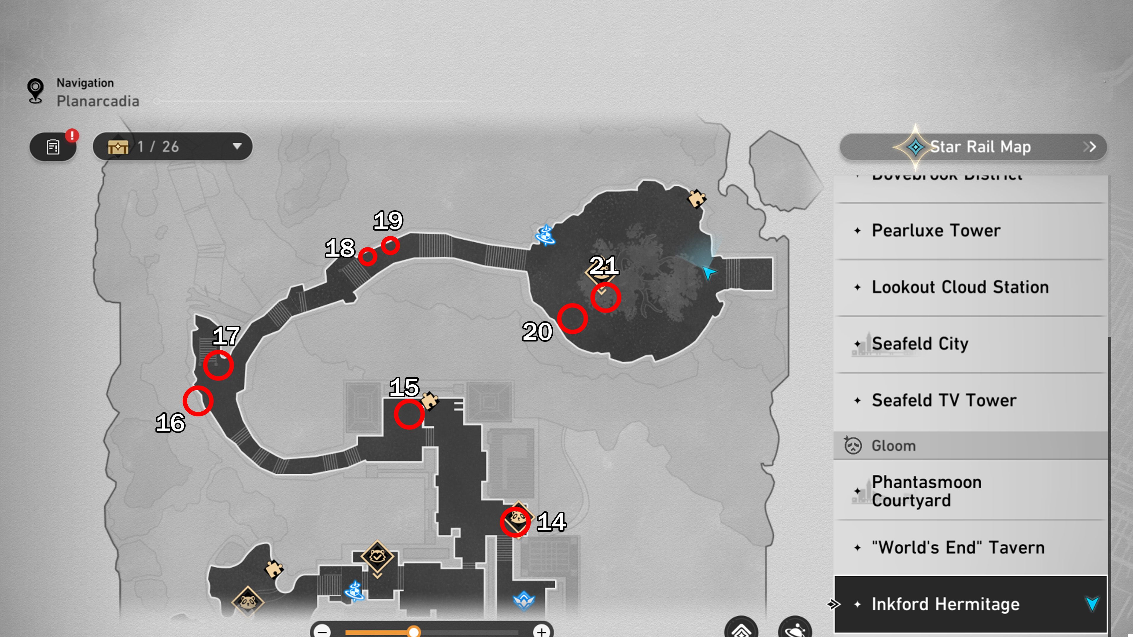 Inkford Hermitage Chest Locations In HSR (Honkai: Star Rail)